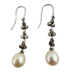 925 Sterling Silver Freshwater Pearl Imperial Pearl Syndicate 1.75" Earrings